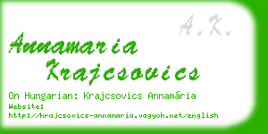 annamaria krajcsovics business card