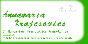 annamaria krajcsovics business card